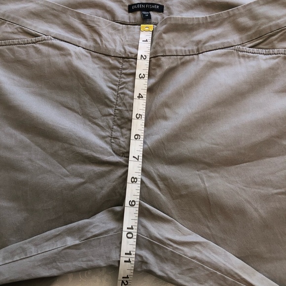 Eileen Fisher Chino Tan/Khaki Cropped Capri Straight Pants Women’s Size 12 - Picture 11 of 15